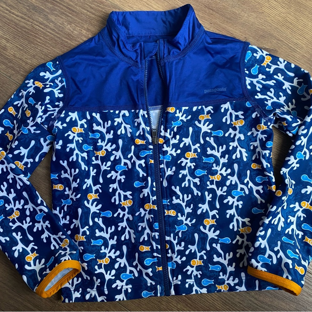 Patagonia swim rash guard zip up kids 5T